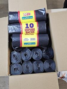 200 "Very Strong" Heavy Duty Bins, Large MD10 Brand Refuse Sacks (10pcs x 20 Rolls) Leakage, Black Bin Bags, Business and Home, Thick, Strong, Household Pack Plastic