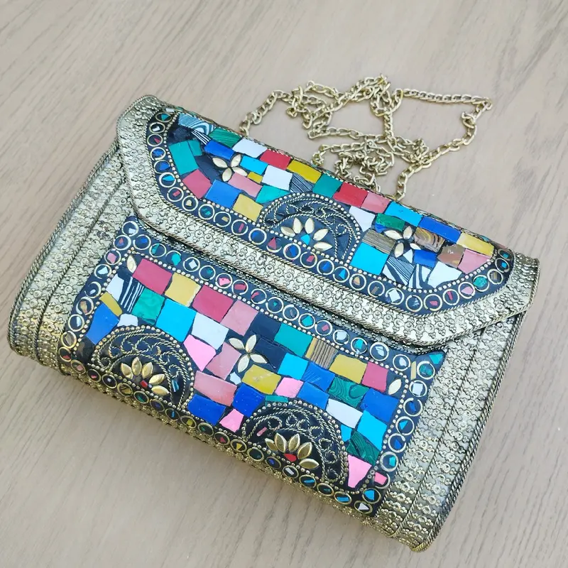 Traditional Metal Clutch for Women's Handbags 5
