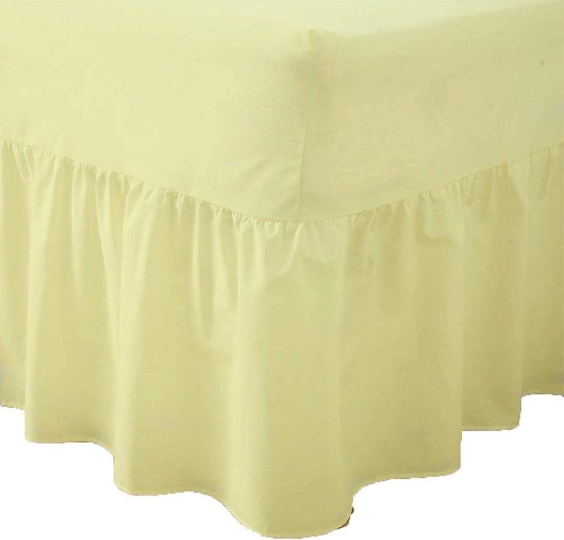30CM Drop New Fitted Valance Sheet Bed Skirt, Frilled Valance Fitted Sheets Bedding Non Iron Soft Polycotton 25cm Deep Fit Valances Single Double Bed King Size Super King Small Double 5