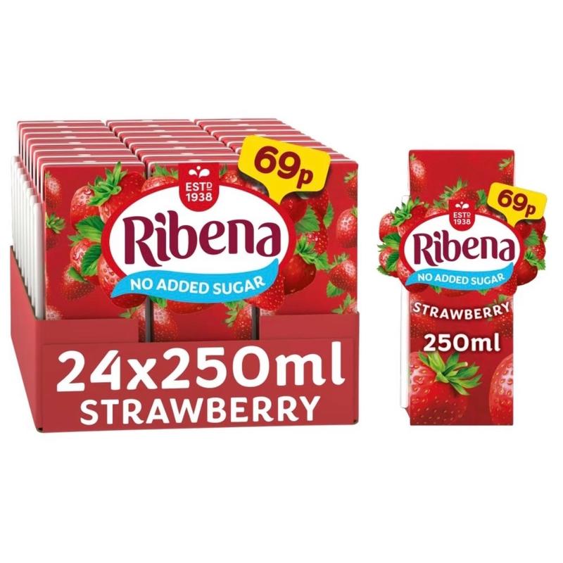 Ribena Strawberry Juice Drink 250ml x 24 Cartoons 0