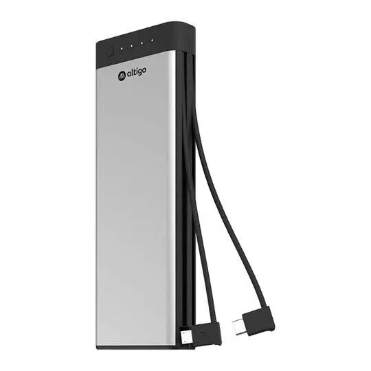 Altigo Endure+ 20000mAh Compact Fast 3.0A Power Bank USB-C & Micro-USB Cables iPhone 15 Android