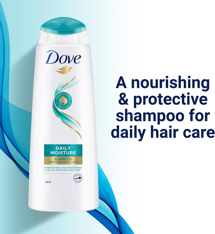 Dove Daily Moisture Shampoo 250ml Pack Of 6  For Everyday Care 10x More Resilient Hair Vegan 4