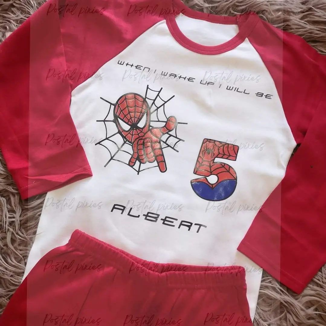 Personalised Spiderman Birthday Pyjamas