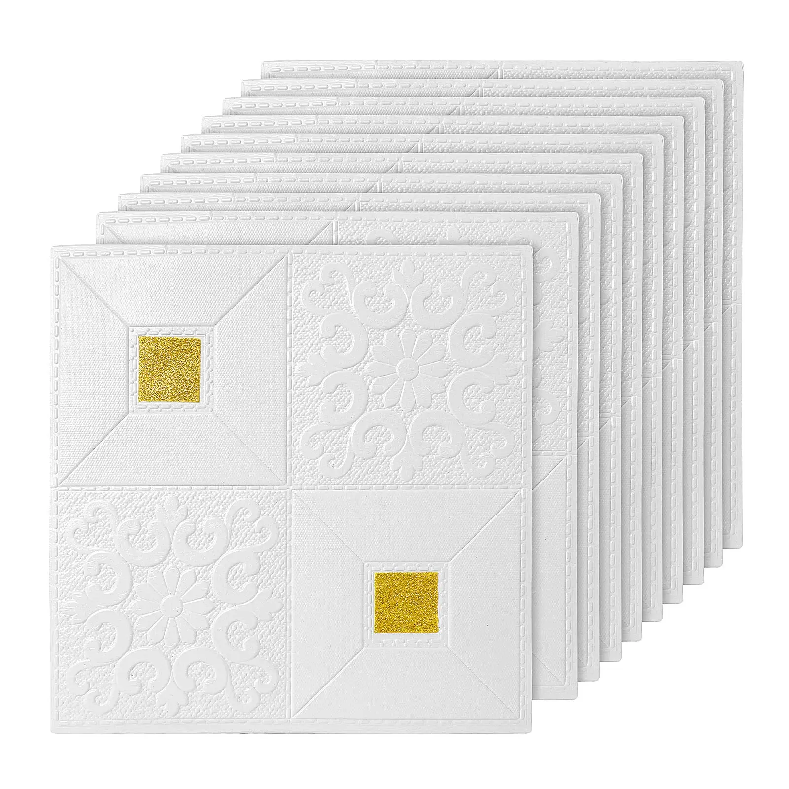 10PCS 35x35cm 3D Wall Panels Self Adhesive Wall Tiles Brick Wallpaper Tile for Living Room Bedroom Background Wall Decoration - Ornaments, Poster Decorative Pack