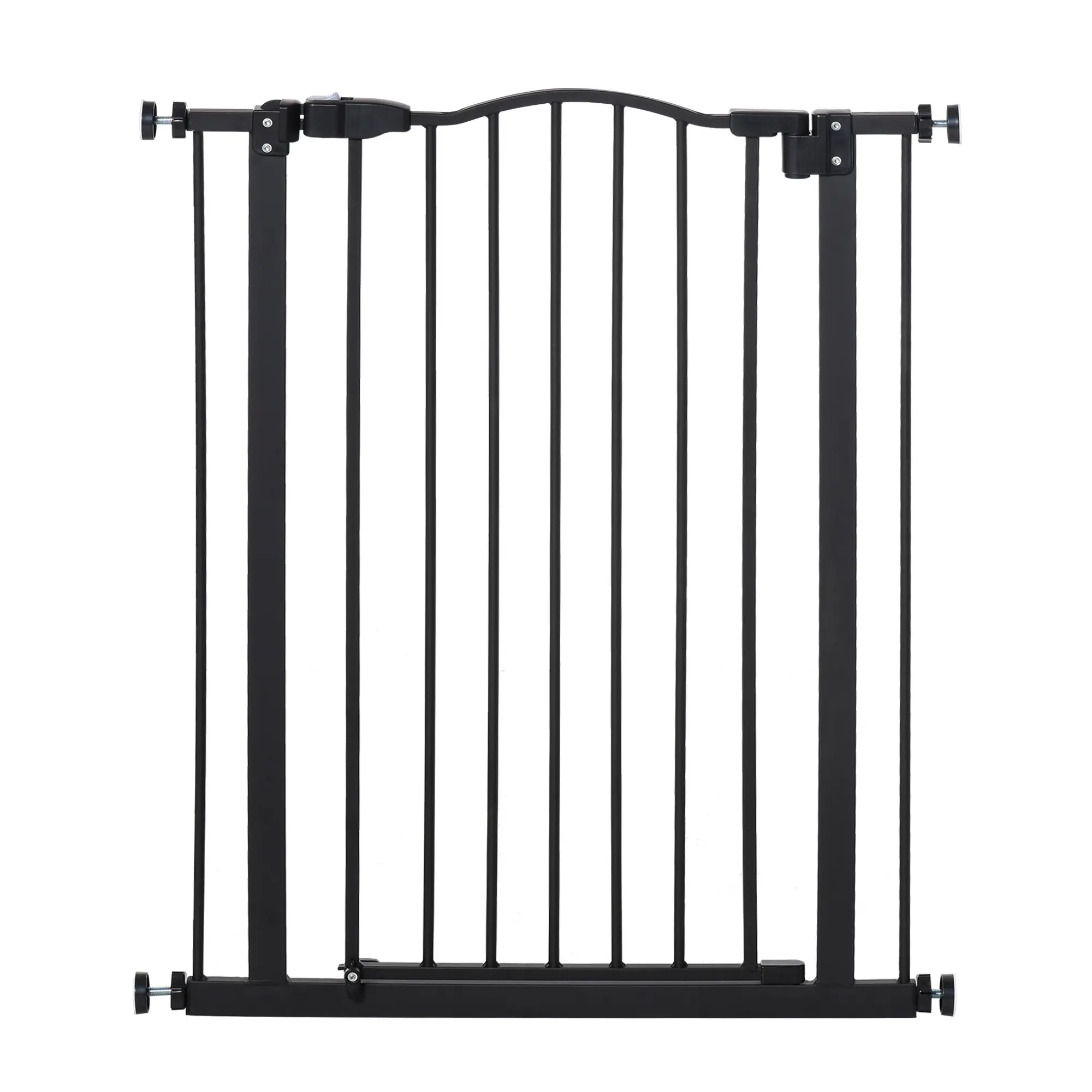 PawHut Pressure Fit Dog Stair Gate No Drilling Safety Gate Auto Close for Doorways, Hallways, Adjustable, Black