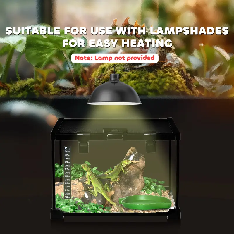 PawHut Glass Reptile Terrarium Insect Breeding Tank Vivarium Habitats with Thermometer for Lizards, Horned Frogs, Snakes, Spiders 6