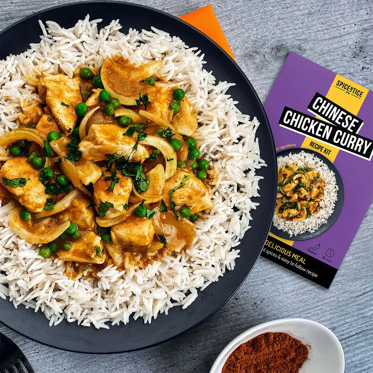 Spicentice Chinese Chicken Curry Spice Recipe Kit - Serves 4 - Flavour, Seasoning, Spices, Home Cooking, Healthy Eating & Vegan Friendly