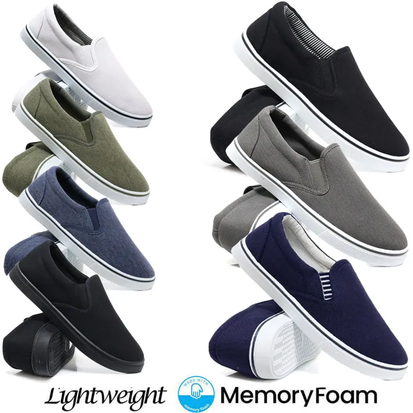 Mens Slip On Casual Canvas Espadrilles Deck Plimsolls Trainers Pumps Shoe