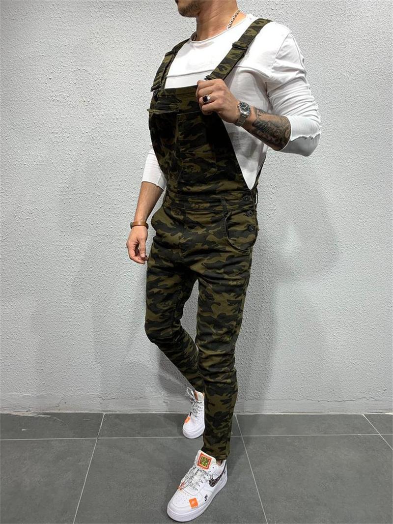Product Introduction of Camouflage Men's Jumpsuit Multi-pocket Slim Fashion Streetwear Denim Cargo Work Pants Bib Overalls Men High Street Jeans Menswear Trouser 18