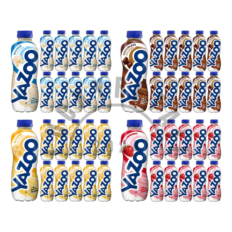 Yazoo Milkshake Drink - 10 x 400ml Pack | High Protein & Calcium Milk Beverage | Flavours: Vanilla, Chocolate, Banana & Strawberry 1