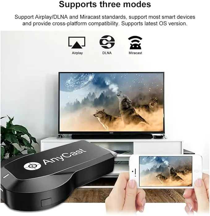 Wireless Display Adapter, HDMI Wireless Display Adapter, 4K 1080P HDMI WiFi Mobile Screen Mirroring Receiver Dongle for i-Phone Mac i-OS Android to TV Projector Support Miracast Airplay DLNA 4