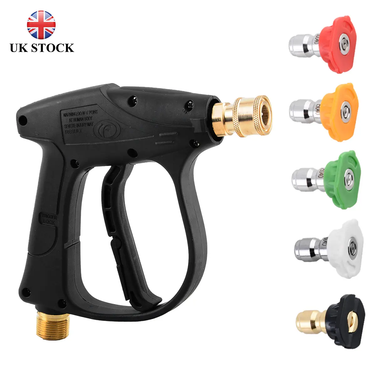 [UK Seller] Car Wash Spray Lance, High Pressure Washer Sprayer with 5 Nozzles (0°, 15°, 25°, 40°, Soap) M22-14mm Hose Connector For Watering Flowers and Plants, Washing Car, Fence, Roof, etc