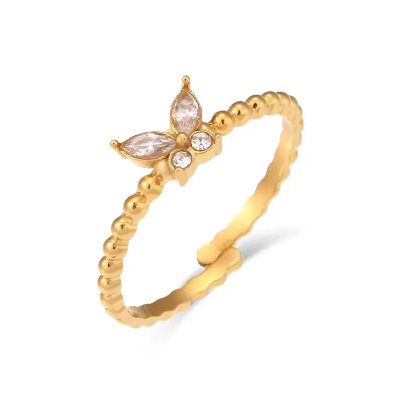 Butterfly 316L Stainless Steel Ring- Adjustable