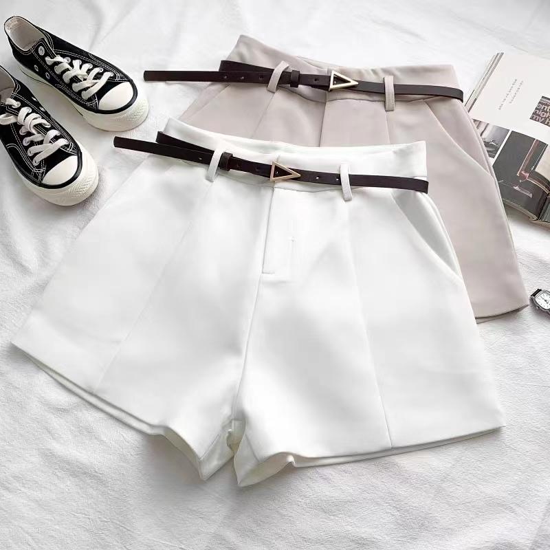 Product Introduction of Casual Women's Shorts A-line High Waist Short Chic Office Lady Shorts With Belted Vintage Female Trousers Spring Summer 1