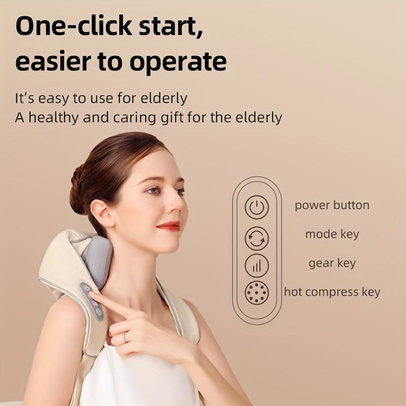 Shiatsu Shoulder And Neck Massager With Heat - Electric Acupressure Deep Kneading Massage For Hands-Free Relief - Ideal Gift For Parents, Elders, Men, And Women Comfort shiatsu  massager neck  massager 5