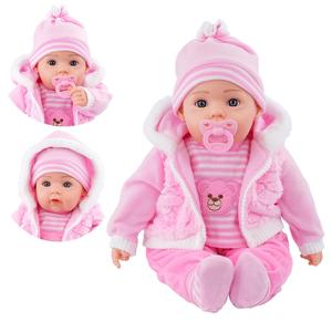 BiBi Doll "Pinky" (Little Bear) Lifelike Large Size 20" Soft Bodied Baby Girl Doll With Baby Pink Coat, Dummy & Sounds Toy Doll for Ages 18 Months +