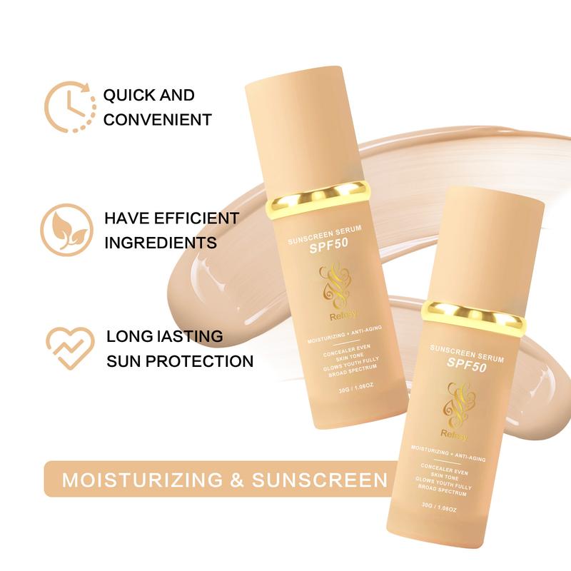 Product Introduction of (2 Counts only £15.99) 4 in 1 Moisturizing Full Coverage Liquid Foundation TrueMatch Color Changing Foundation with Sunscreen Light and Medium Spectrum Makeup Primer for All Skin Types (New and old packaging will be shipped at random) 3