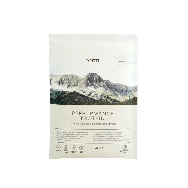 Form Performance Protein - 40g Single Serve Sachet - Vanilla Flavour - Vegan Protein Powder with 30g Protein per Serving - Dairy, Gluten, GMO & Soy Free - Natural Fitness Supplement 0