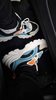 Product Review of Unisex Fashion Colorblock Lace Up Front Low Top Sneakers for Couple, Casual Outdoor Sports Versatile Comfortable Breathable Shoes, Valentine's Day, Gift from C**a C**l 1