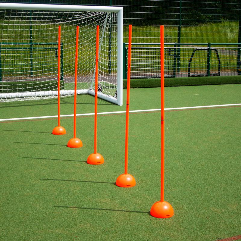 Futtymania Football Slalom Poles Set - Enhance Fitness, Speed, and Agility - Multi-Sports Training Aid - Highly Visible Neon Color for Effective Training Courses 1