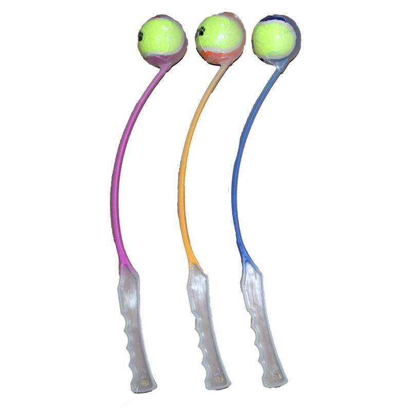 Pet Touch 46cm Long Dog Ball Launcher for Dogs with 10 Tennis BALLS Dog Toys Dog Balls Thrower Tennis Balls for Dogs Strong Grip Pick Up Throw 1