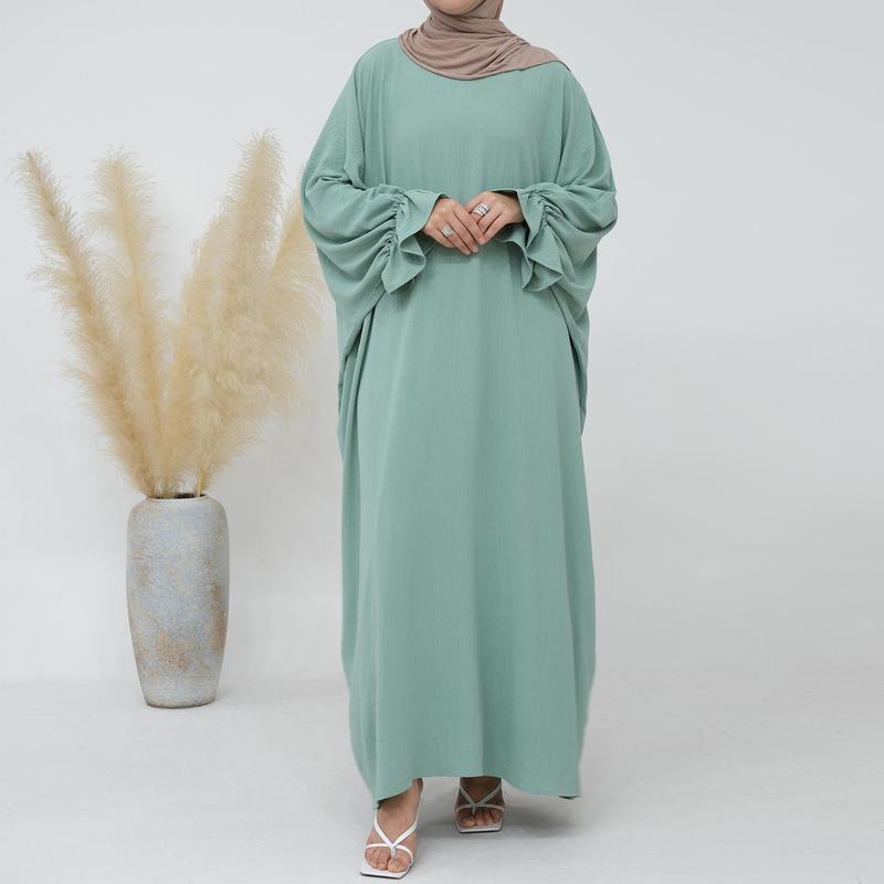 HASASERIES HS0996 1pcs Solid Color Abaya Dress regular sleeve casual dress  abaya abaya navy  blue elegant  abayas open  abaya abaya  women modesty  clothing embellished  abaya 5
