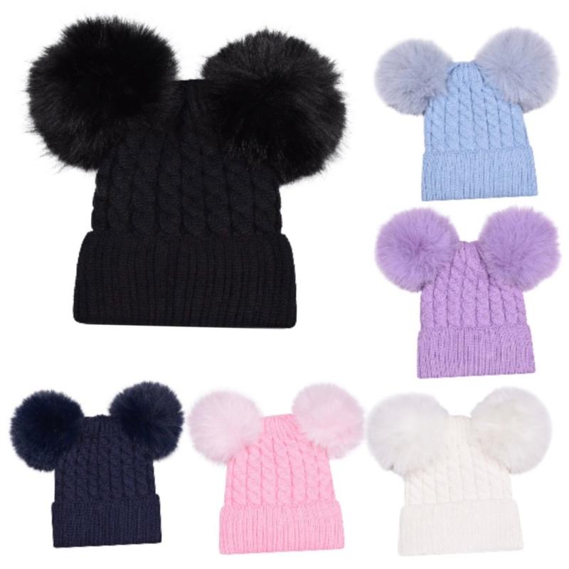 Product Introduction of Girls Double Pom Pom Hats - Age 1 To 5, Kids Fashion Accessories 12