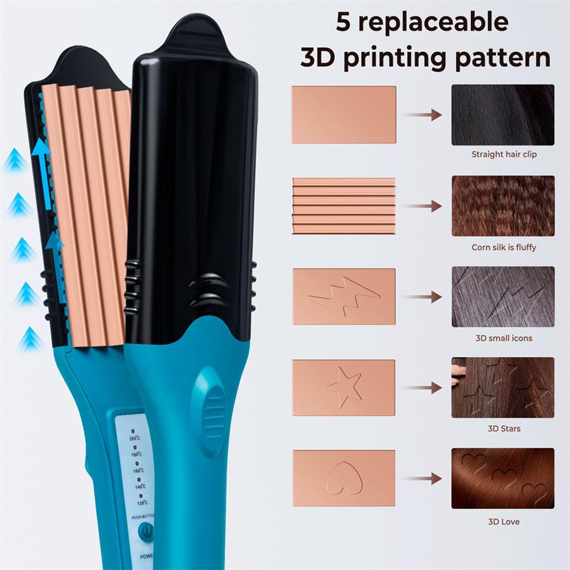 Product Introduction of 3D hair imprinting  3D Hair Press Iron Hair Straightener Electric Straightening Curling Imprinting 3D Hair Crimper Comfort Curler 20