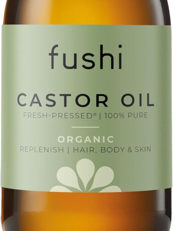 Fushi Organic Castor Oil 250ml Glass Bottle 100% Pure Cold & Fresh-Pressed For Dry Skin & Hair Growth Cleansing Comfort Haircare Nourishing 0