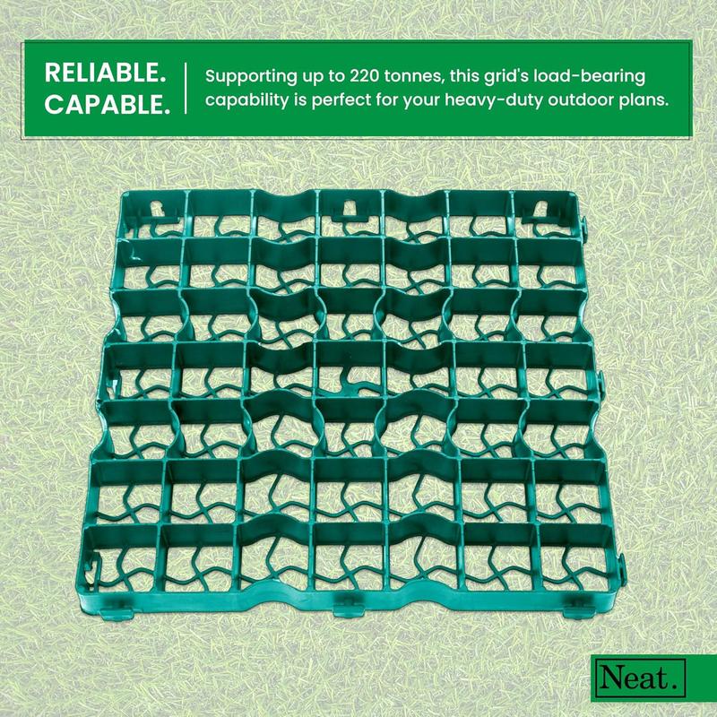 Neat Plastics Coloured Gravel/Grass Grid Paver Mat for Garden, Shed, Driveway, Turf, Lawn & Greenhouse Path Base - Durable Plastic Grid Available in Gravel Sand & Grass Green 2