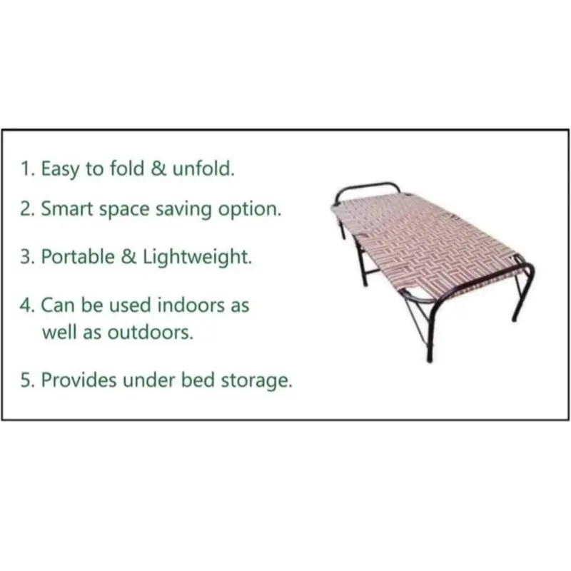 Foldable Single Bed ideal for a Single Person to Sleep on, also known as Asian MANJA, Charpai, Khaat and also can be used as a Guest Bed!! 5
