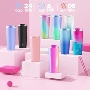 【MEOKY cup】24oz (709ml) Stainless Steel Vacuum Insulated Car Water Bottle , Double Opening Design, Food Grade 18/8 Stainless Steel, 24hr Cold & 8hr Hot, Non-Slip Base – Ideal for Travel & Outdoor Use ,Great  Gift