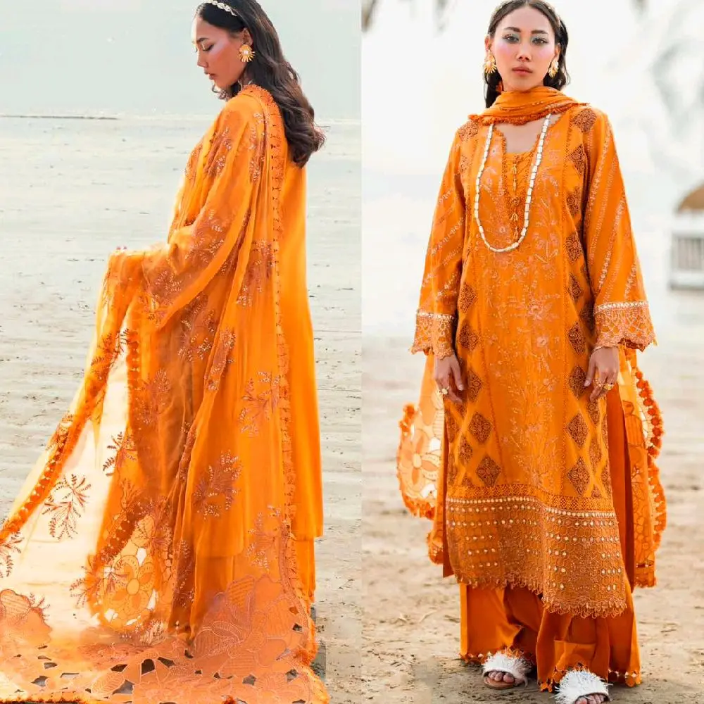 Nurhe unstitched lawn embroidered Eid collection, soft fabric , elegant beautiful suit