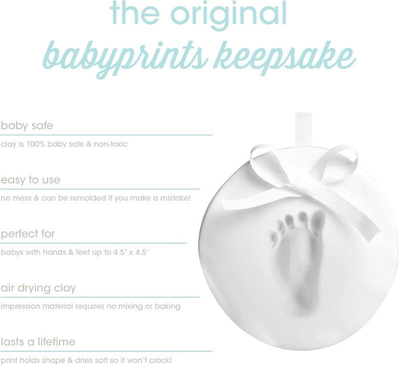 Babyprints Baby Handprint or Footprint No Bake Keepsake Ornament, Excellent Mothers Day, Christening or Baptism Gift, Gift For New Mum, 50020 2