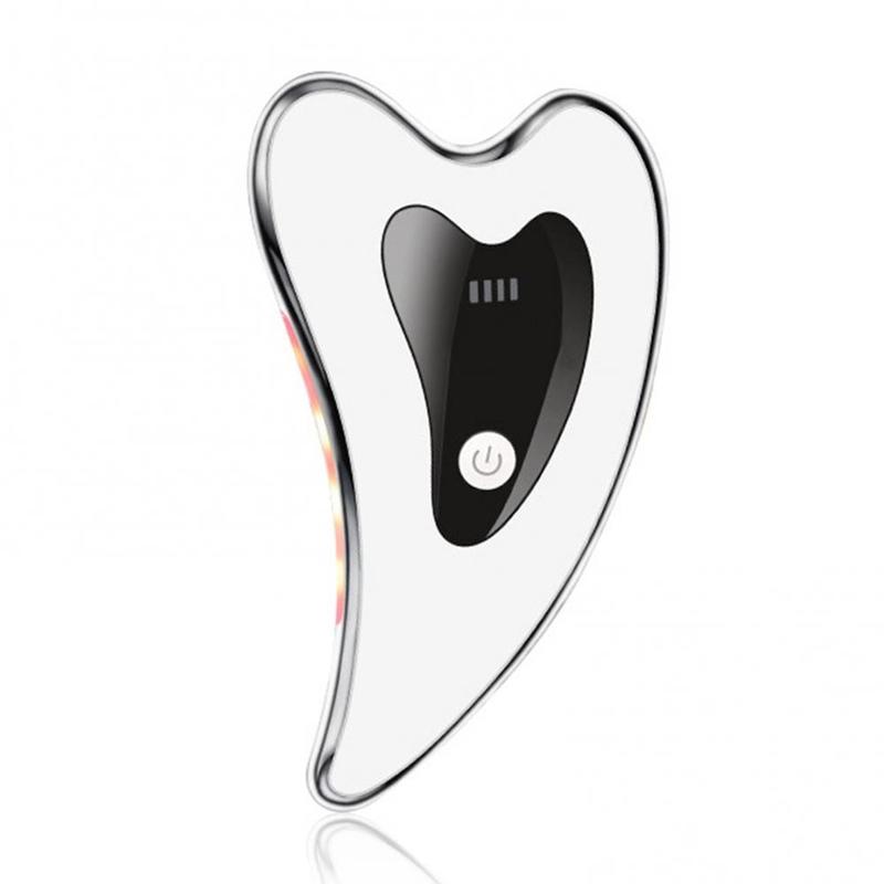 Facial Massager Gua Sha Scraper with LED Light & Vibration Modes -USB charger (800mAh) - Soothing Calming Skincare Device Comfort scraping lymphatic drainage collagen antiaging anti-aging contour face depuff de-puff 4