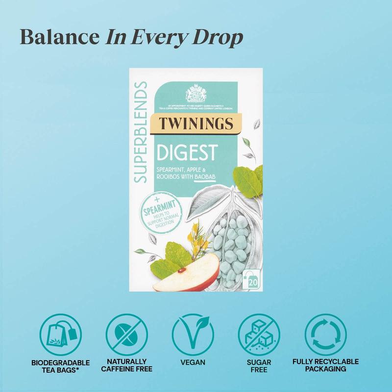 Twinings Superblends Digest Spearmint Tea Bag 1x20 Bags 2