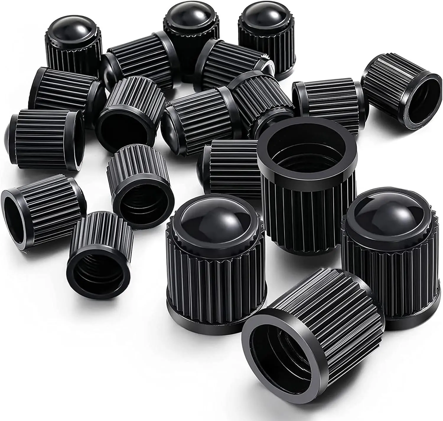 10pcs Tyre Valve Cap/Plastic Dust Caps/Cover Black for Universal fit Schrader Valves commonly used on Car Tyres, Bikes, Bicycles, Motorbikes Prams and Wheelbarrows (10 Valve Caps)