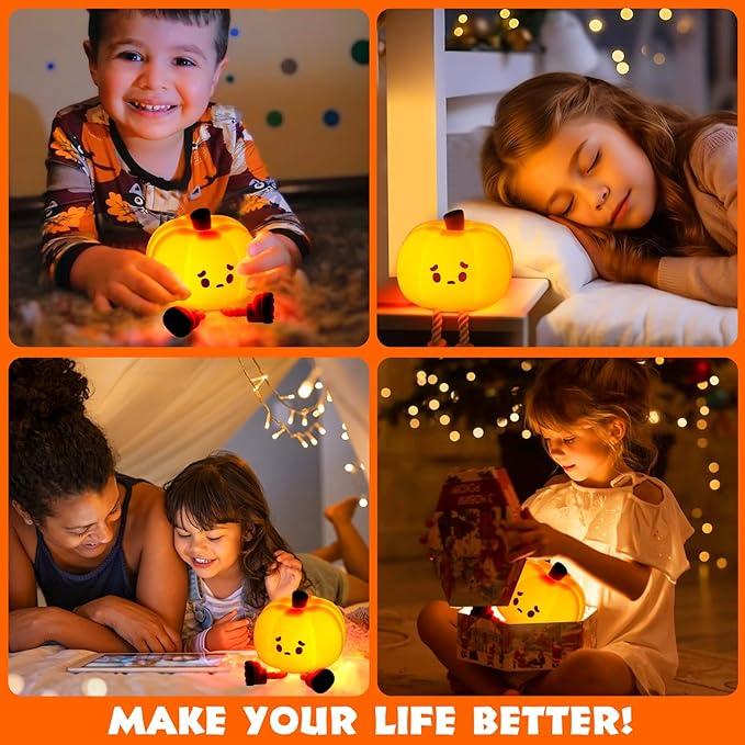 LED Silicone Dimmable Nursery Lamp - Cute Pumpkin Night Light 3