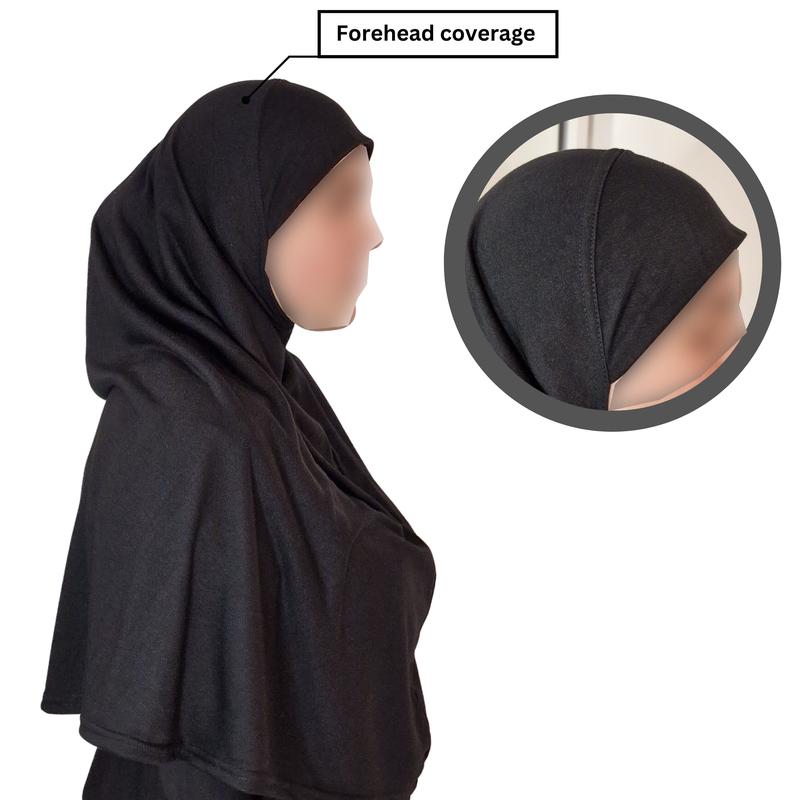 Yaqeen One Piece large Hijab cotton/Jersey women instant Amira Khimar scarf islamic salah prayer clothes amina  hijab 6