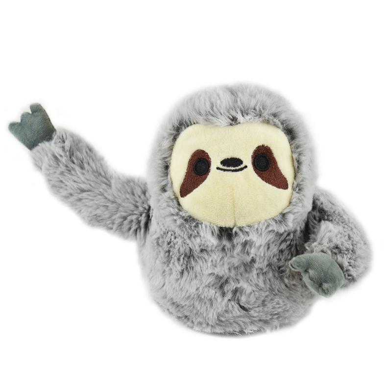 Ladies Novelty Plush Grey Sloth Slippers 4