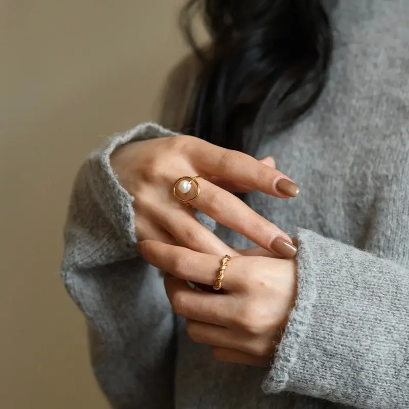 Natural Baroque Pearl Ring (S925) 8