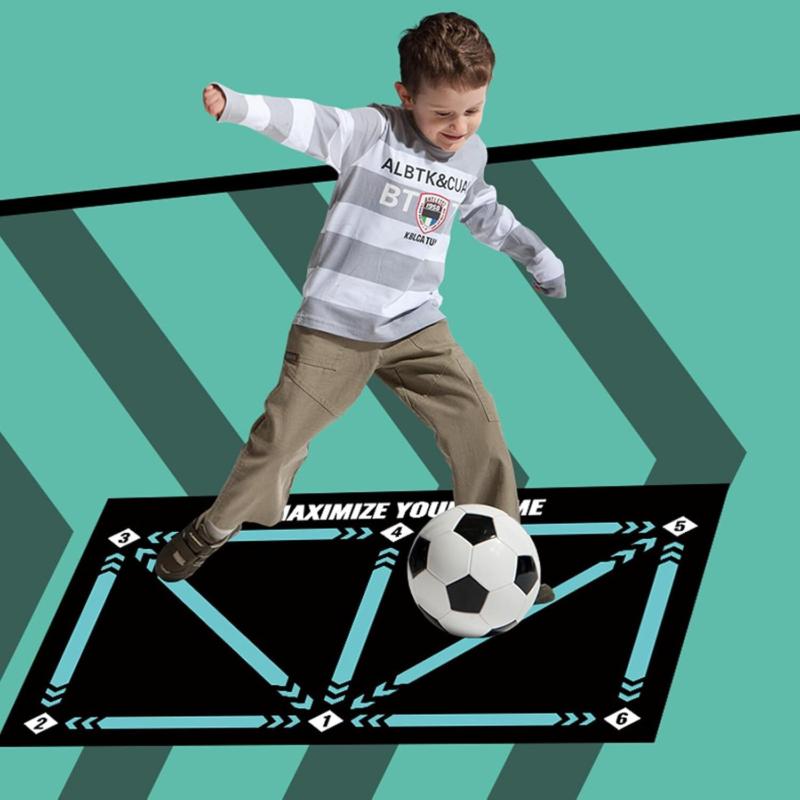 Football Skills Training Mat Non Slip Kids Adults Dribble Training Carpet Sports 5