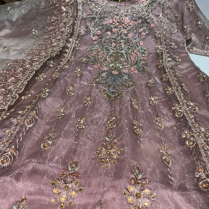 4 Colours BEGUM salwar kameez 3 piece Pakistani suit embroidered stonework S-XL 6
