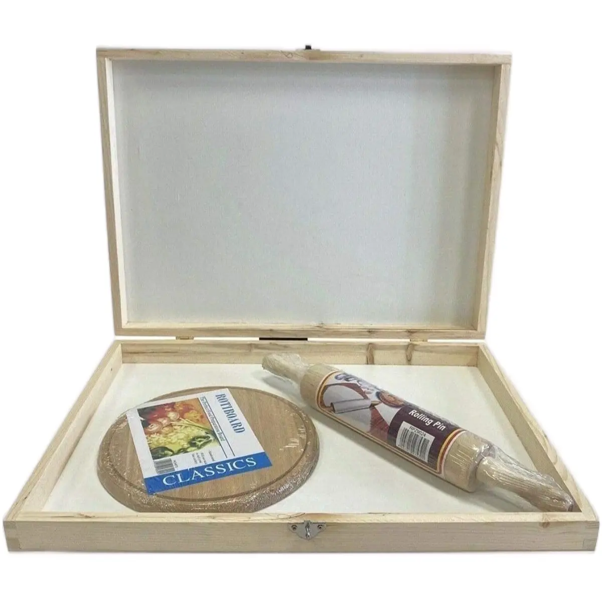 3PC ROTI/CHAPPATTI Box Set with Rolling PIN & Round Board to ROLL The ROTI NAN Pitta Classic Kitchen Smooth