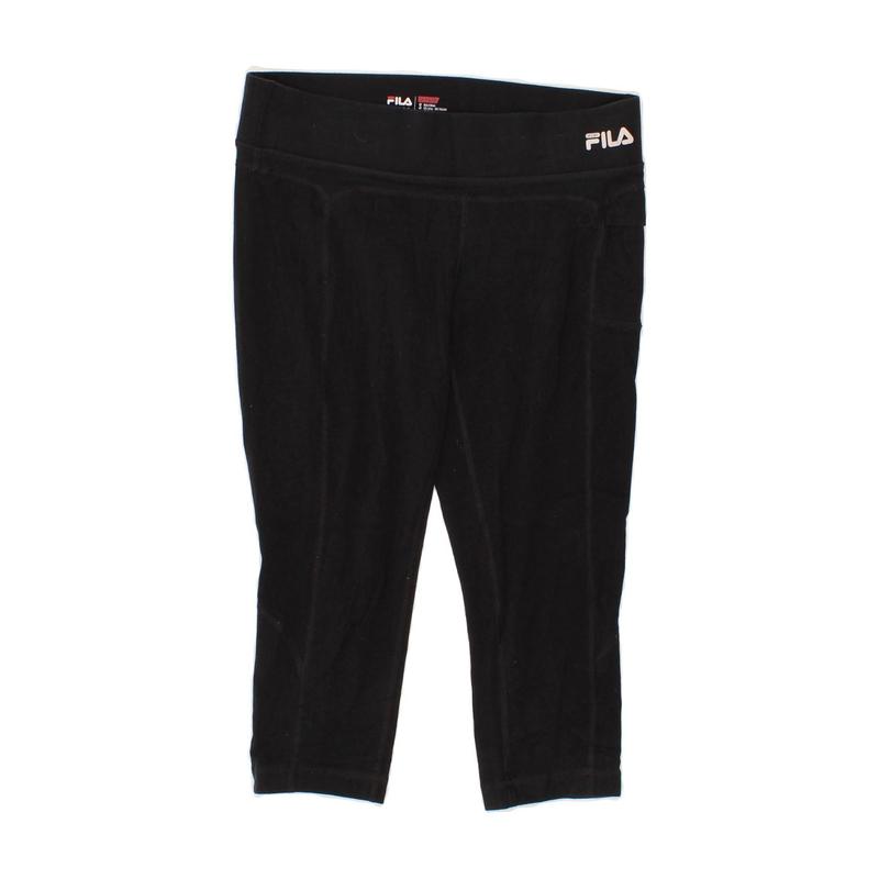 Pre-Owned Vintage FILA Womens Capri Leggings UK 10 Small  Black Cotton 1
