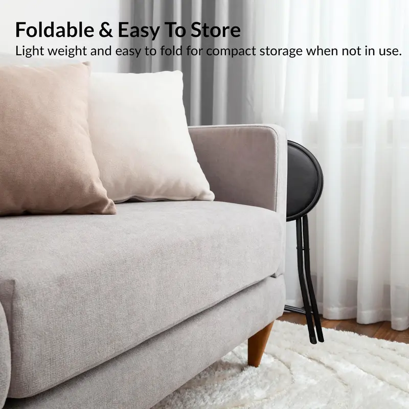 ZYBUX - Portable Round Stool - Folding, Compact, and Versatile for Home Office 2
