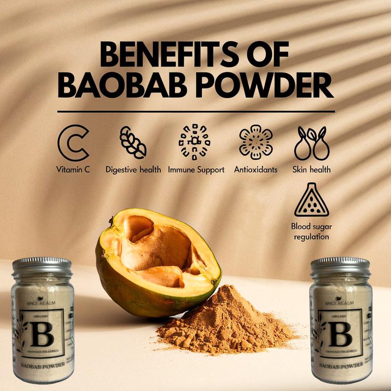 Product Introduction of Baobab Powder Organic, Superfood Baobab Fruit Powder, Vegan, Immune Boost, Vitamin C Rich, Natural Energy, Smoothie Boost, Gluten-Free 0