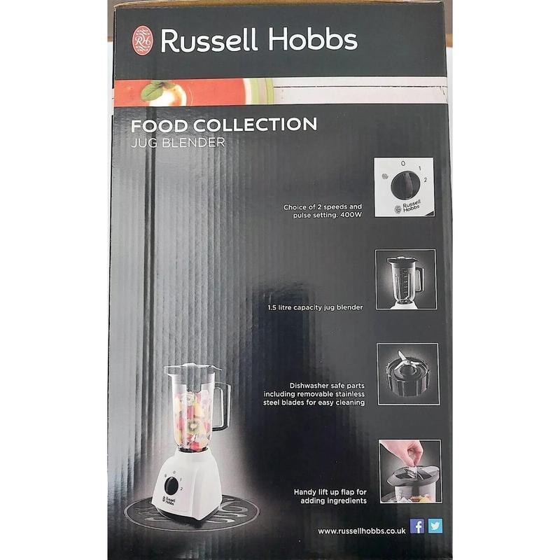Russell Hobbs 24610 Plastic Jug Blender, 1.5 Litre Capacity and Two Speed Settings, 400 W, White 1
