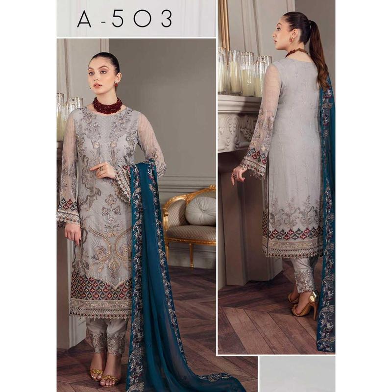 A-503-R - Readymade - Chevron Chiffon Collection Vol 5 by Ramsha 2022 1
