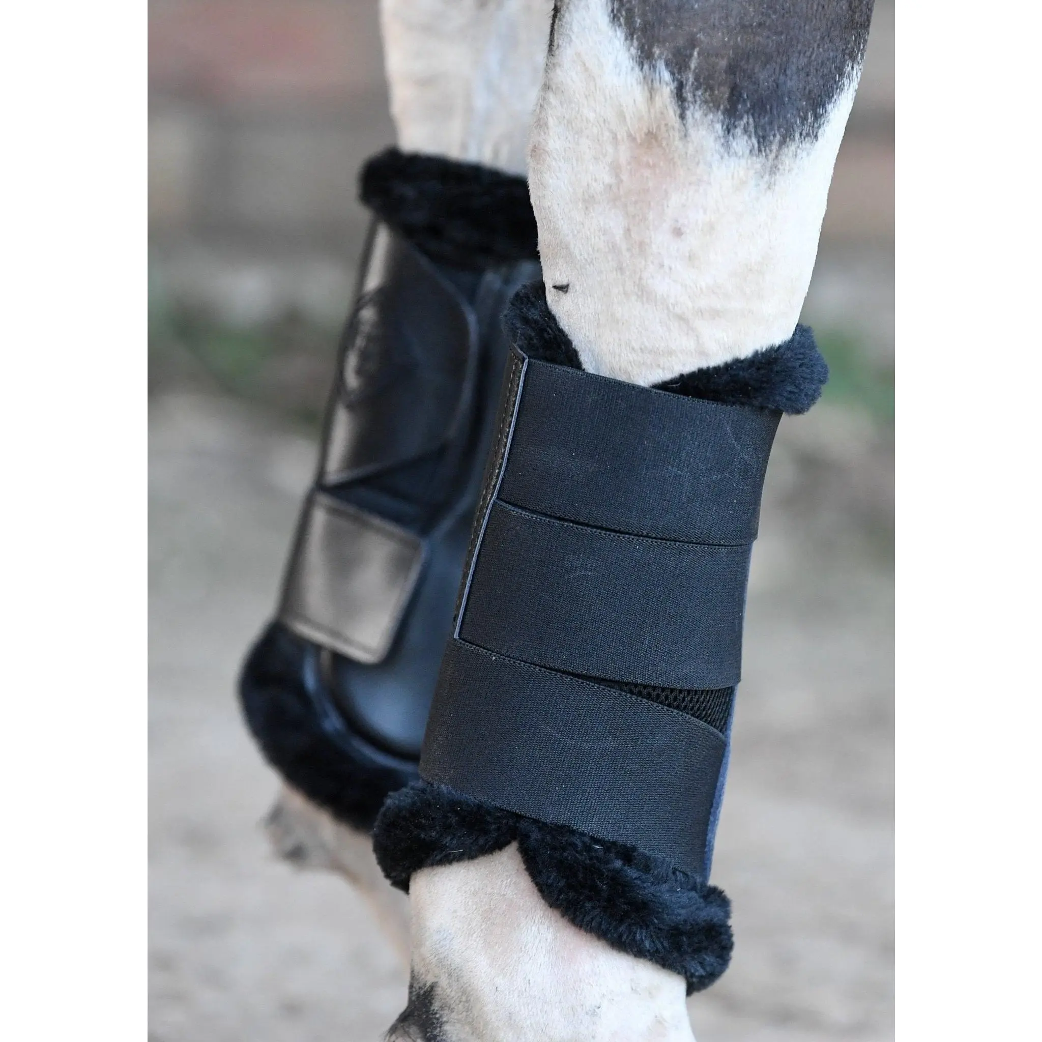 Black Fleece Trimmed Brushing Boots